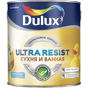 Краска Dulux Resist для кухни и ванной п/мат база BW (1л)