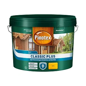 Краска Pinotex Classic Plus пропитка-антисептик 3в1 сосна 9л