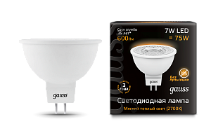 Лампа Gauss LED MR16 GU5.3 7W 2700К