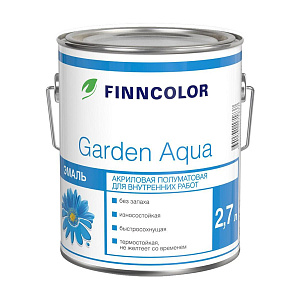 Эмаль "FINNGOLOR" акриловая "GARDEN AQUA" полуматовая 2,7л