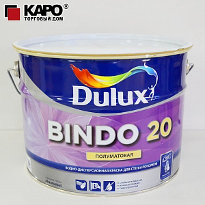 Краска Dulux BINDO 20 для стен и потолков полуматовая стойкая к мытью база BC (0.9 л)