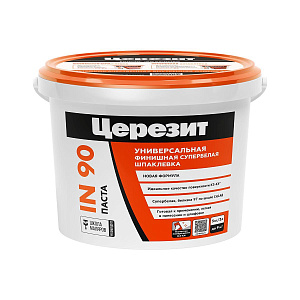 Шпаклевка Церезит IN90 полимерная готовая супербелая 5кг