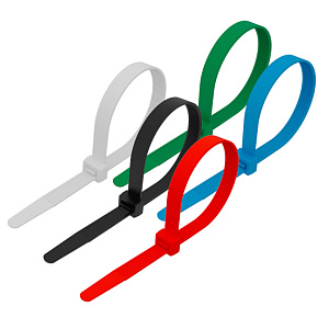 Хомут-стяжка REXANT нейлоновая 150x2,5мм цветная упаковка 25шт