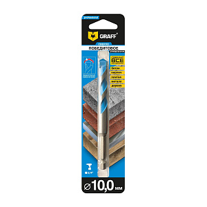 Сверло GRAFF победитовое 10*60*120 (блистер)