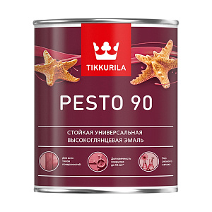 Эмаль TIKKURILA Pesto 90 высокоглянцевая белая база А 0,9 л