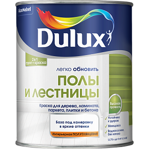 Краска Dulux Полы и лестницы для напольных покрытий полуглянцевая база BС 0,75л