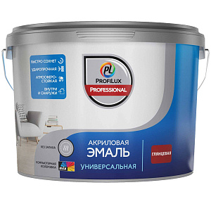 Эмаль универсальная акриловая Profilux Professional глянцевая база 1 белая 0.9 кг