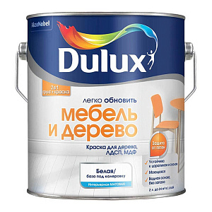 Краска Dulux Мебель и Дерево матовая BW 2л