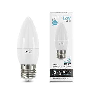 Лампа Gauss Elementary Candle LED E27 12W 4100K 30222