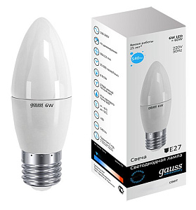 Лампа Gauss LED Elementary Candle 6W E27 4100K 