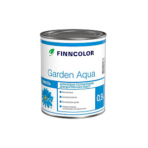 Эмаль "FINNGOLOR" акриловая "GARDEN AQUA" полуматовая 0,9л