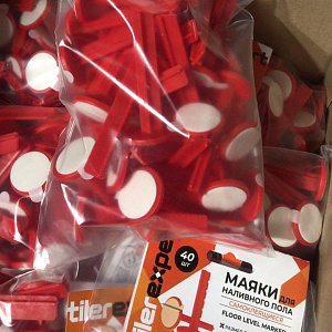 Маяк TilerExpert для наливного пола самоклеящийся 70мм (40 штук)