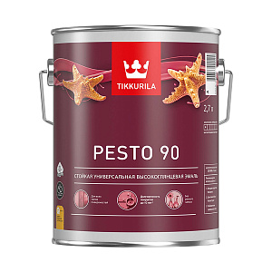 Эмаль TIKKURILA Pesto 90 высокоглянцевая белая база А 2,7 л