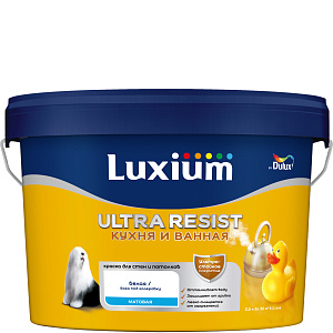 Краска  Luxium (Dulux) Ultra Resist для кухни и ванной полуматовая база BW 2,5л