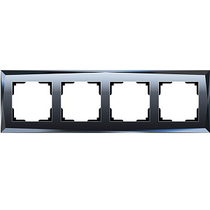 Рамка Werkel Diamant  на 4 поста (черный)