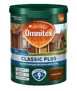Пропитка-антисептик Omnitex Classic Plus 3 в 1 Тиковое дерево 0,9л