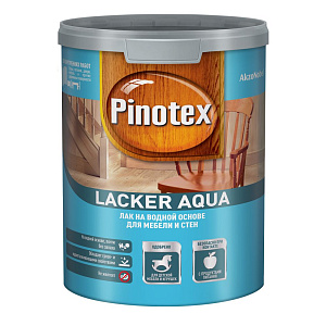 Аква лак на водной основе Pinotex Lacker Aqua 10 колеруемый матовый 1 л