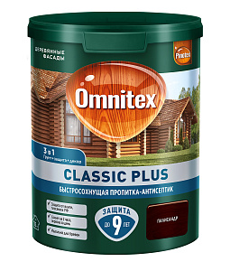 Пропитка-антисептик Omnitex Classic Plus 3 в 1 палисандр 0.9 л