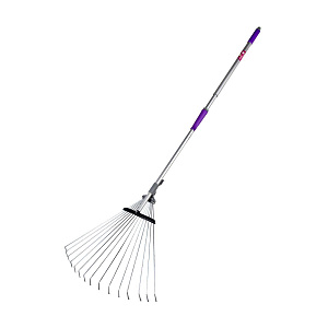 Грабли веерные DON GAZON, алюминиевые, регулируемые, с телескопической ручкой, 15 зубьев