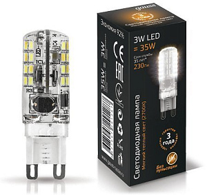 Лампа Gauss LED G9 AC150-265V 3W 2700K